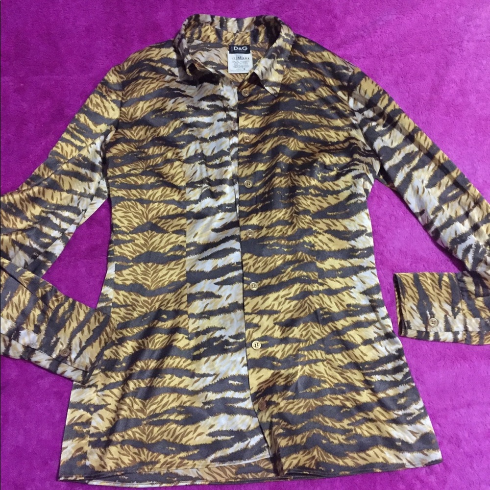 Dolce & Gabbana leopard satiny dress shirt